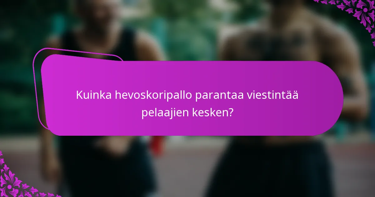Kuinka hevoskoripallo parantaa viestintää pelaajien kesken?